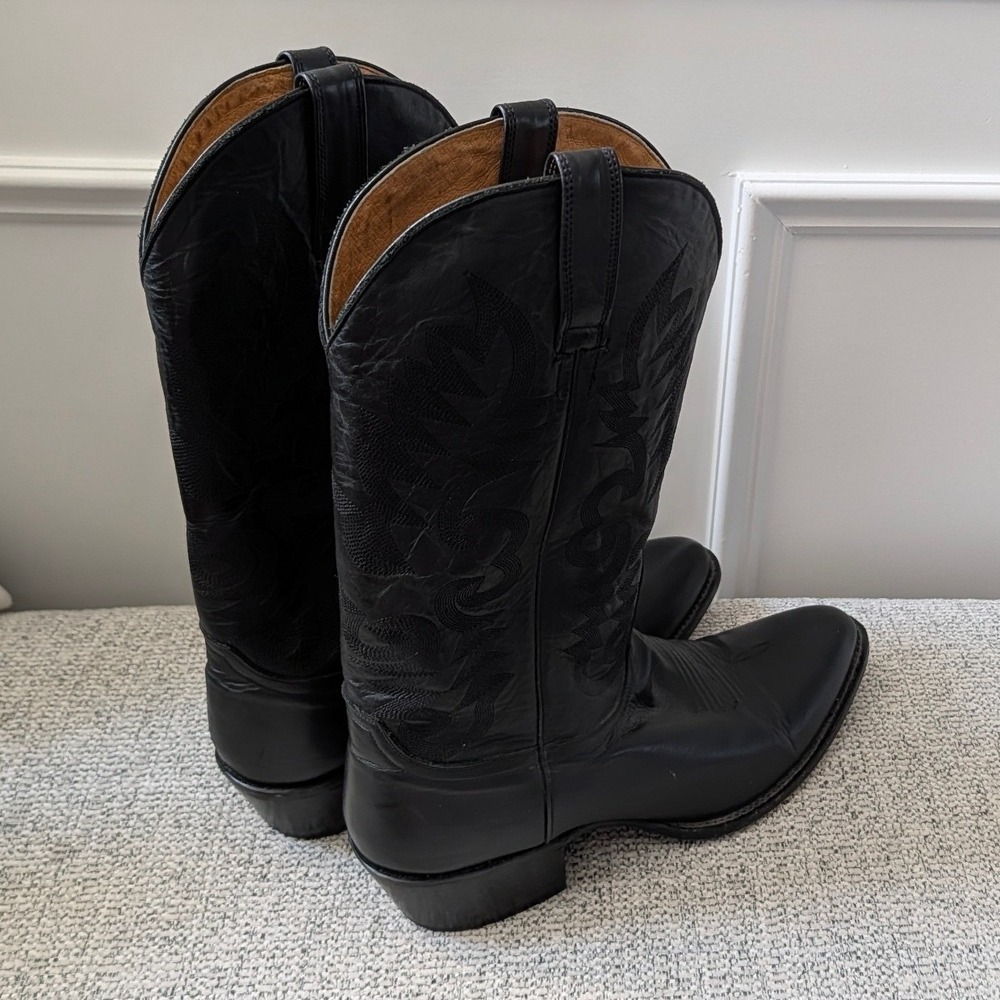 Cody James Mens Black Leather Western Cowboy Boots Pointed Toe Size 12 - Picture 7 of 11